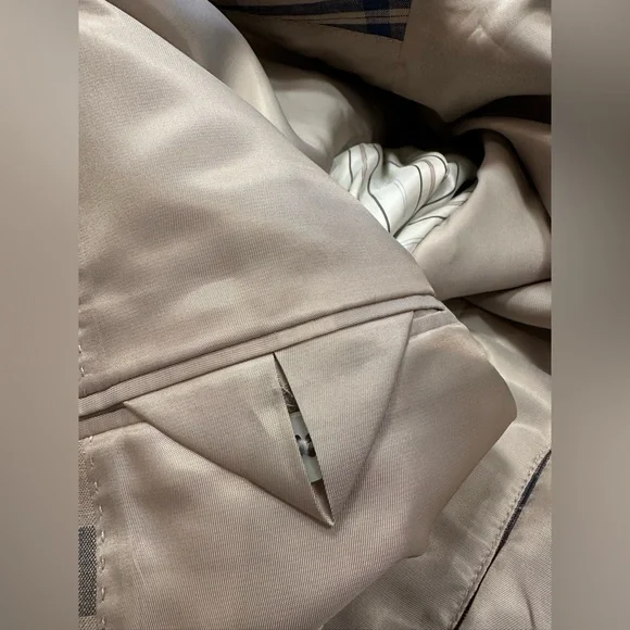 LAUREN Ralph Lauren Lassiter 100% Linen Blue, Brown and Tan Plaid Blazer, 46R - Picture 11 of 11